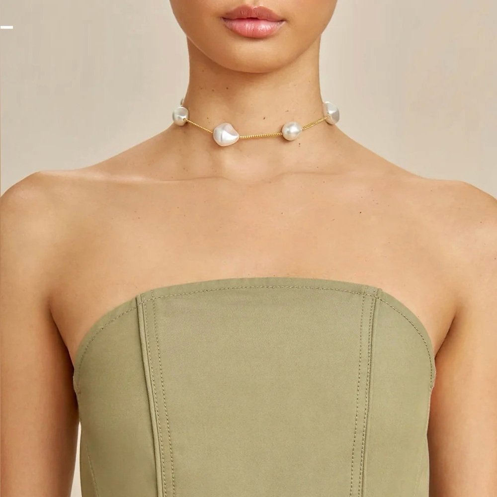 πΊπHPππΊ NWT Cult Gaia Andie Pearl Choker Necklace - Picture 12 of 16